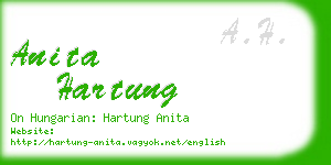 anita hartung business card